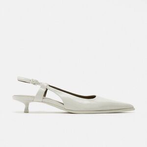 ZARA sling back kitten heels in gray
